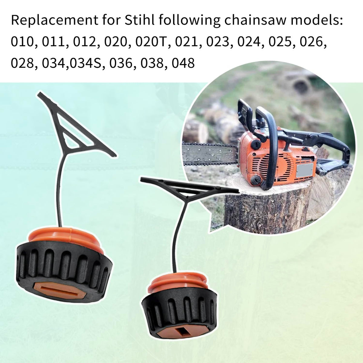 Shiosheng fit-tested cap ensures compatibility with Stihl 010-034 series.