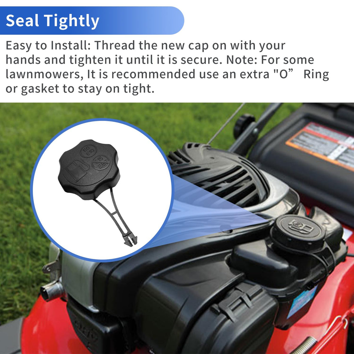 Shiosheng fuel tank cap compatible with Toro and Craftsman mowers.