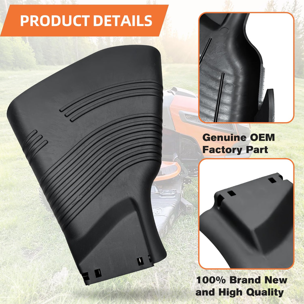 shiosheng grass deflector shield mounted on Husqvarna-compatible model for precise fit