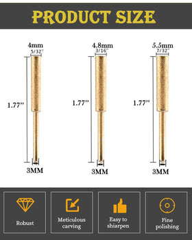 Shitime 3 mm shank attachment fits most portable sharpeners.