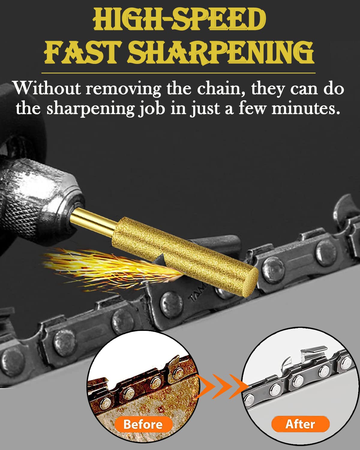 Shitime 5-32-diameter head detail for precise chain sharpening.