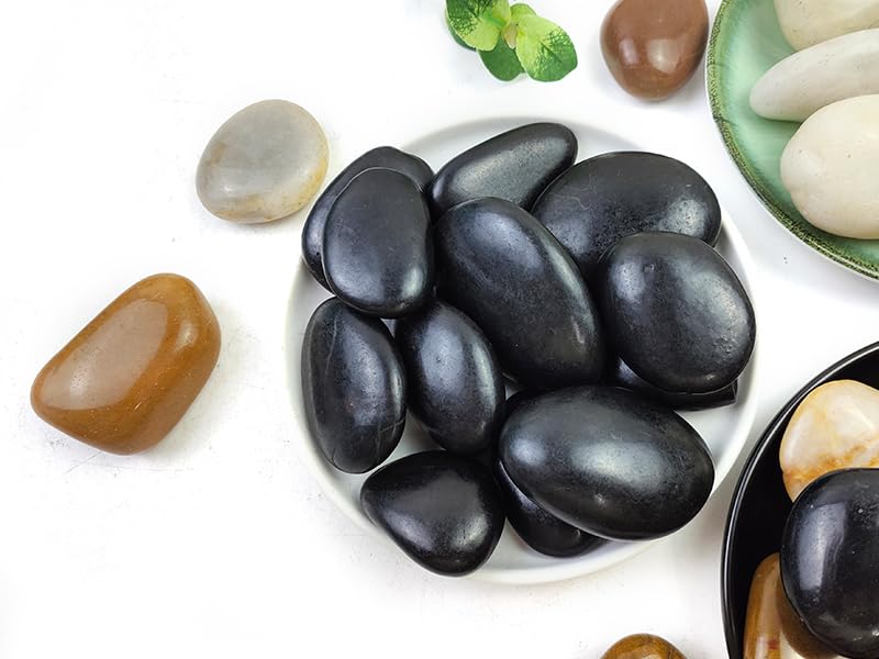SHIZWU black stones used in vases and decorative centerpieces for a refined look.