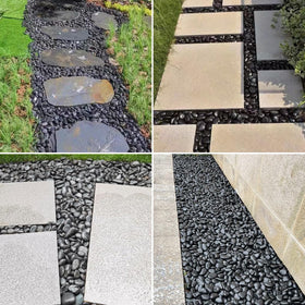 SHIZWU garden drainage pebbles help prevent mud while keeping a polished look.