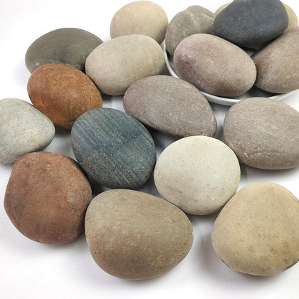 SHIZWU Large River Rocks in mixed colors for garden beds and pathways.
