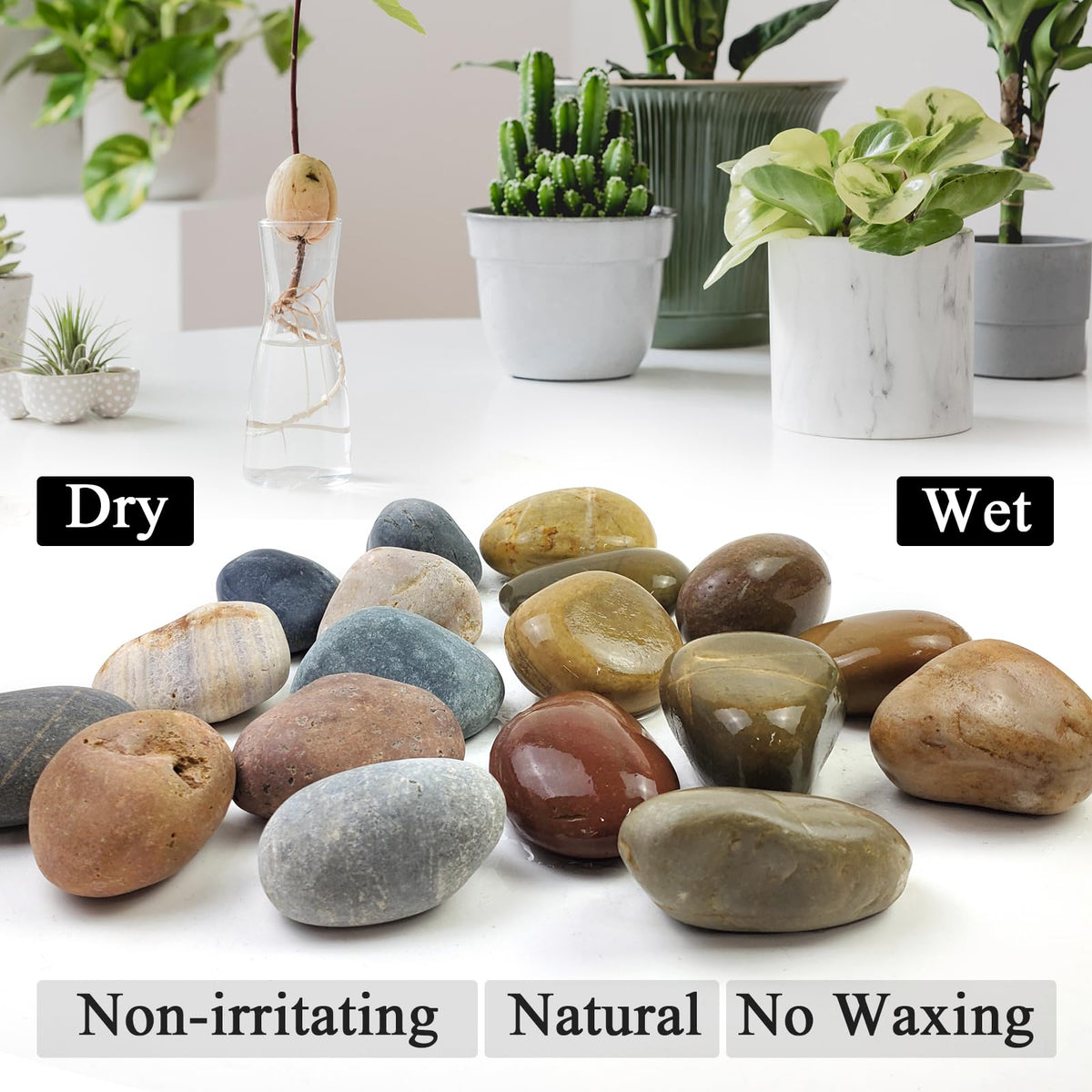 SHIZWU round, smooth pebbles for fountain and pond accents.