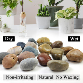 SHIZWU round, smooth pebbles for fountain and pond accents.