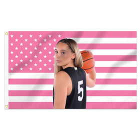 Shmbada PaigeBueckers flag wall art adds vibrant color for dorm decor.