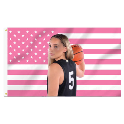 Shmbada PaigeBueckers flag wall art adds vibrant color for dorm decor.