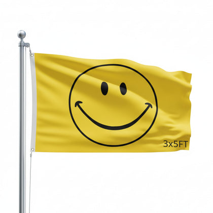 Shoe String King Smiley Face Flag 3x5 outdoor display for high visibility