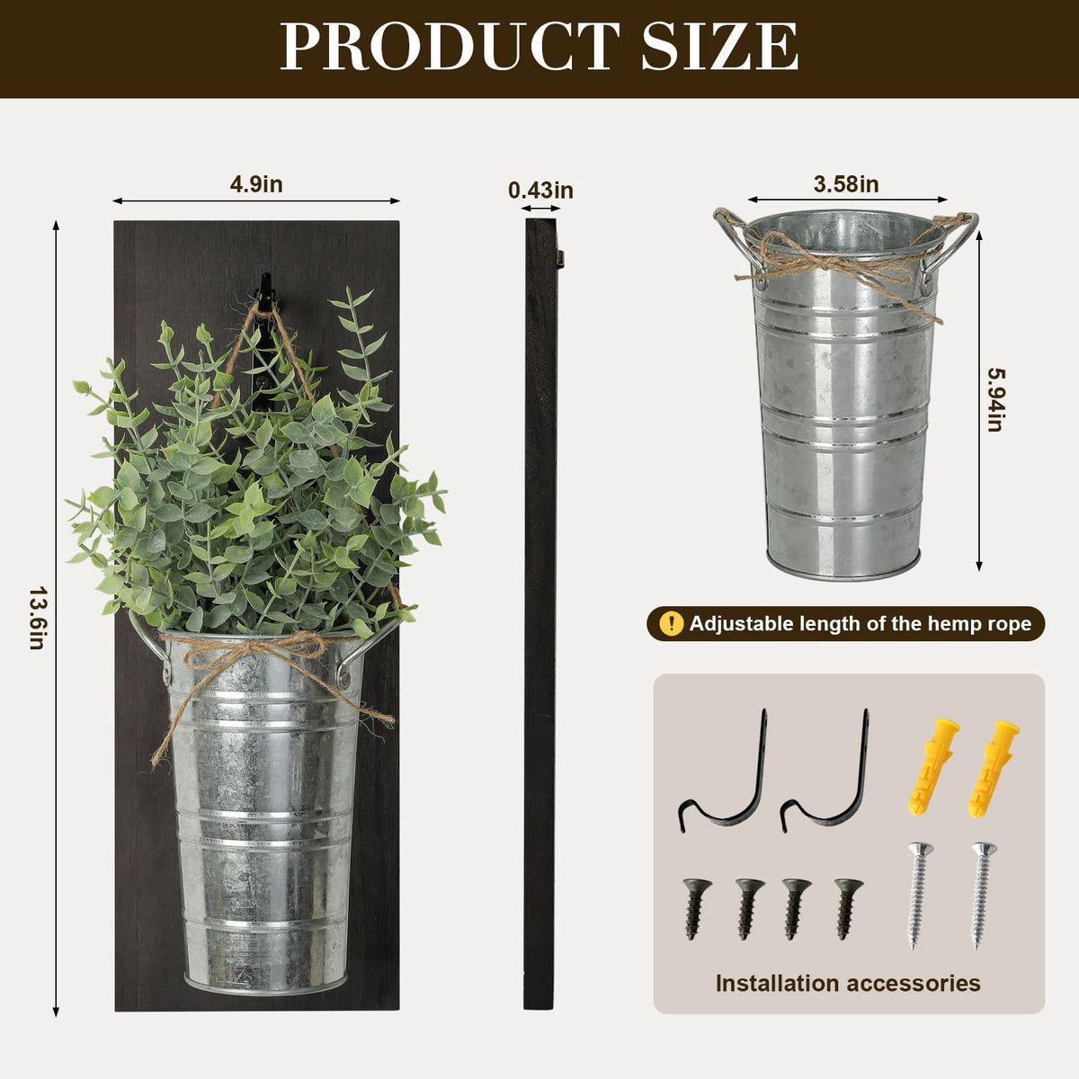SHOHAYTO wall planter with artificial eucalyptus for maintenance-free greenery.