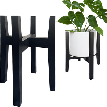 Sholramo bamboo plant stand with adjustable width for versatile pot sizes.