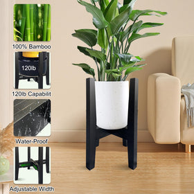 Sholramo pet-friendly bamboo stand keeps plants safely displayed.