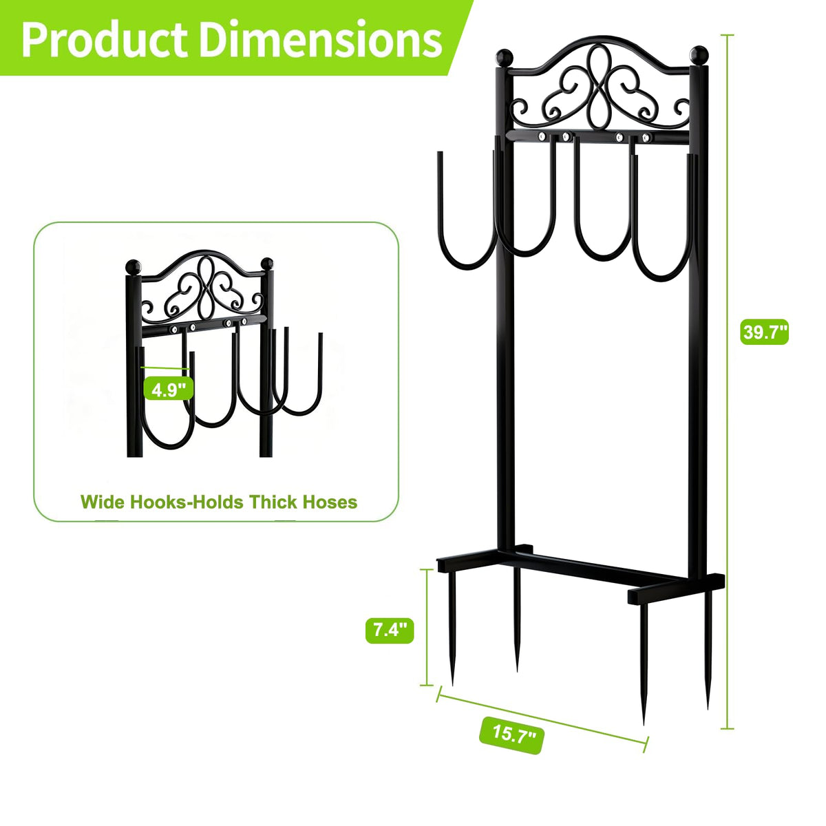 Shomextol heavy-duty hose holder showcases reinforced stability for outdoor use.
