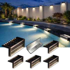 SHONELIGHTING solar pool light along the pool edge for safer boundaries
