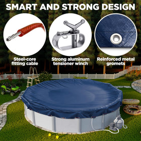 Custom-fit Shop Square 21 ft round pool cover over a round pool