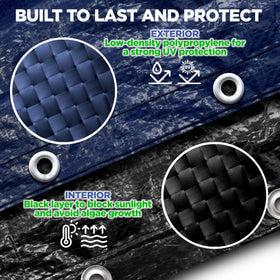 Heat-sealed seams visible on Shop Square pool cover for durability