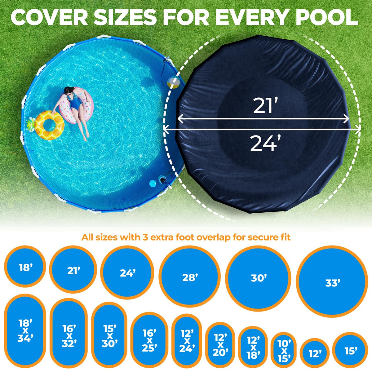 Installed cable and winch on Shop Square 21 ft round pool cover
