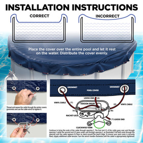 Shop Square pool cover demonstrates winter protection features with robust mesh