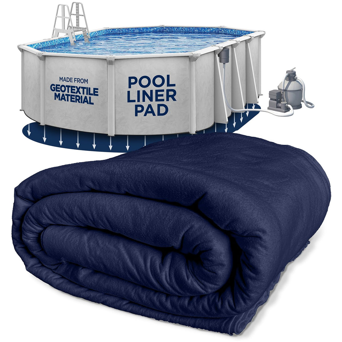 Shop Square oval pool pad 10x15 with precuts for easy, durable liner protection.