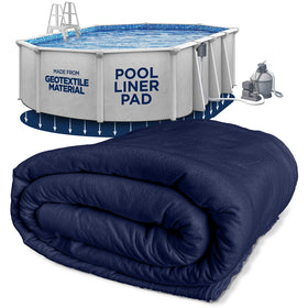 Shop Square oval pool pad 10x15 with precuts for easy, durable liner protection.