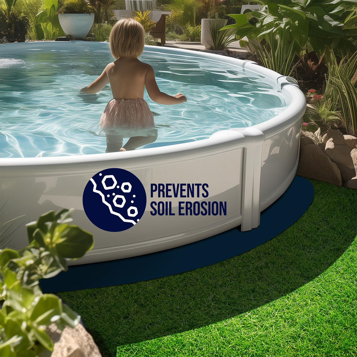 Shop Square precut pool pad simplifies installation for soft- and hard-sided pools.