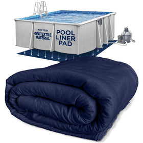 Shop Square rectangle pool pad with durable geotextile protects liners from punctures.