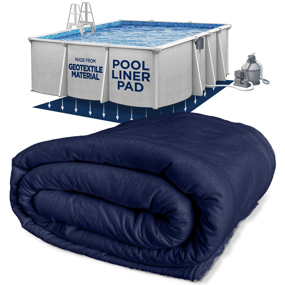 Shop Square rectangle pool pad with durable geotextile protects liners from punctures.