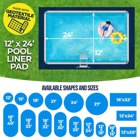 Shop Square under pool mat shields liner from rough ground surfaces.