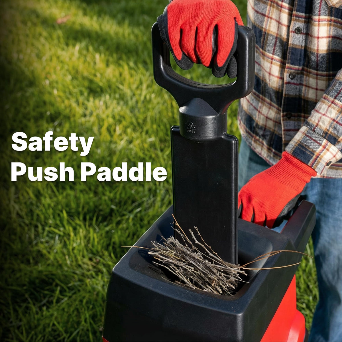 Safety paddle and automatic shutoff help prevent unintended starts