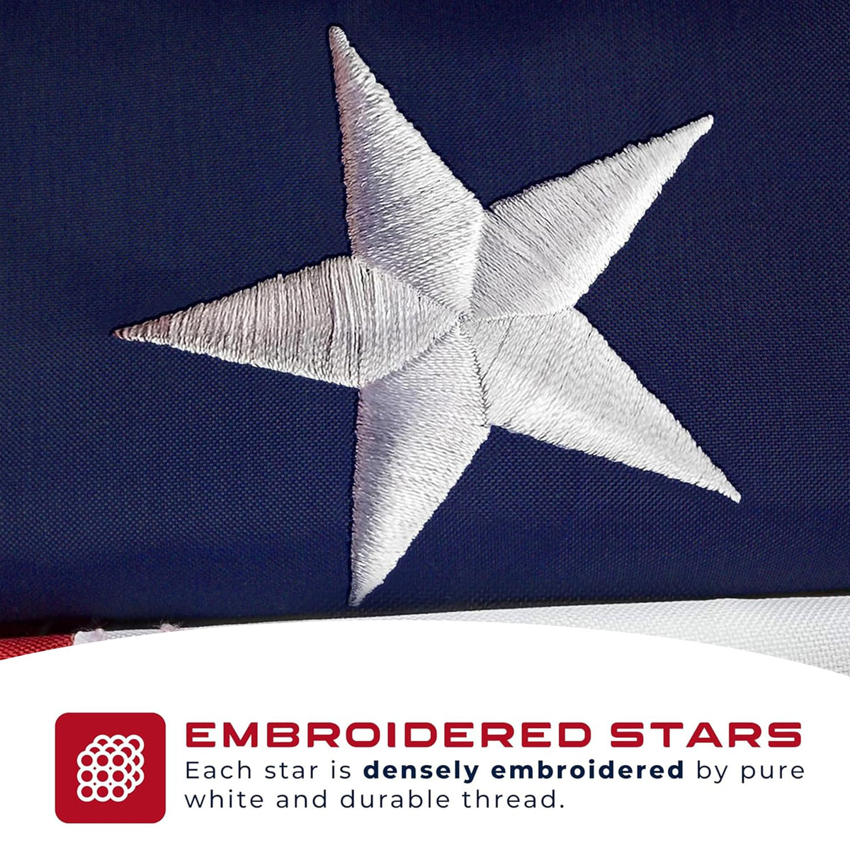 Shop72 flag features brass grommets for easy hanging and secure mounting.
