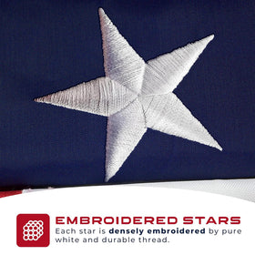 Shop72 flag features brass grommets for easy hanging and secure mounting.