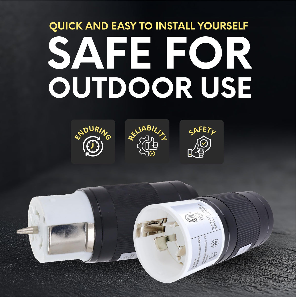 Shopcorp dust seal weatherproof cover protects connections in rain.