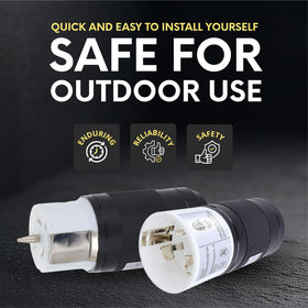 Shopcorp dust seal weatherproof cover protects connections in rain.