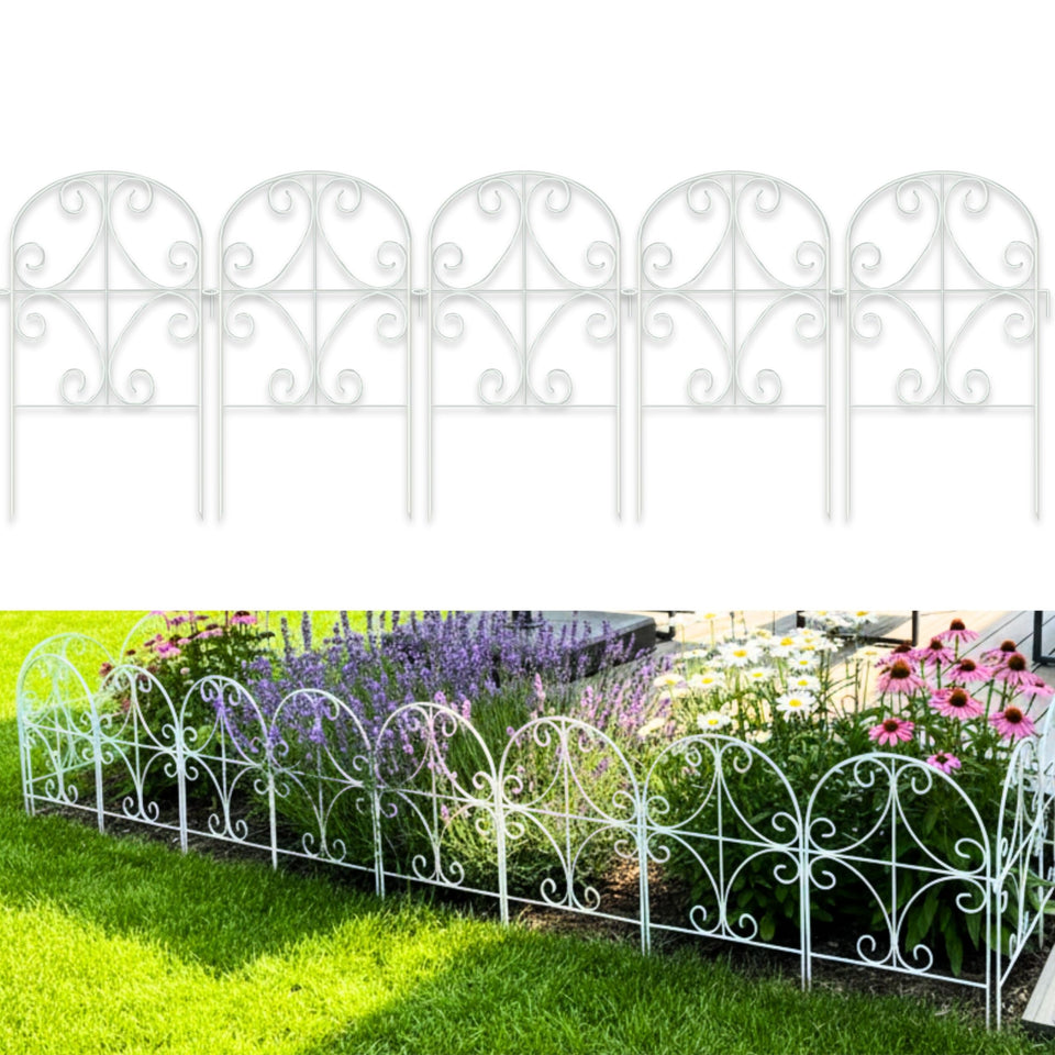 ShopLaLa butterfly arch white fence panel enhances garden decor and deters small animals.