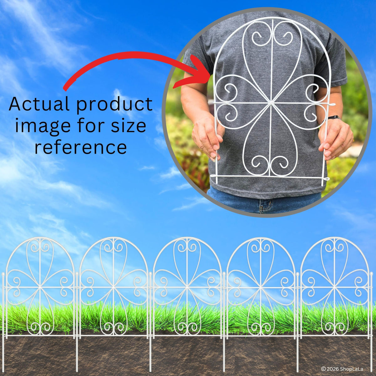 ShopLaLa decorative fence panel set of ten, easy to assemble for borders.