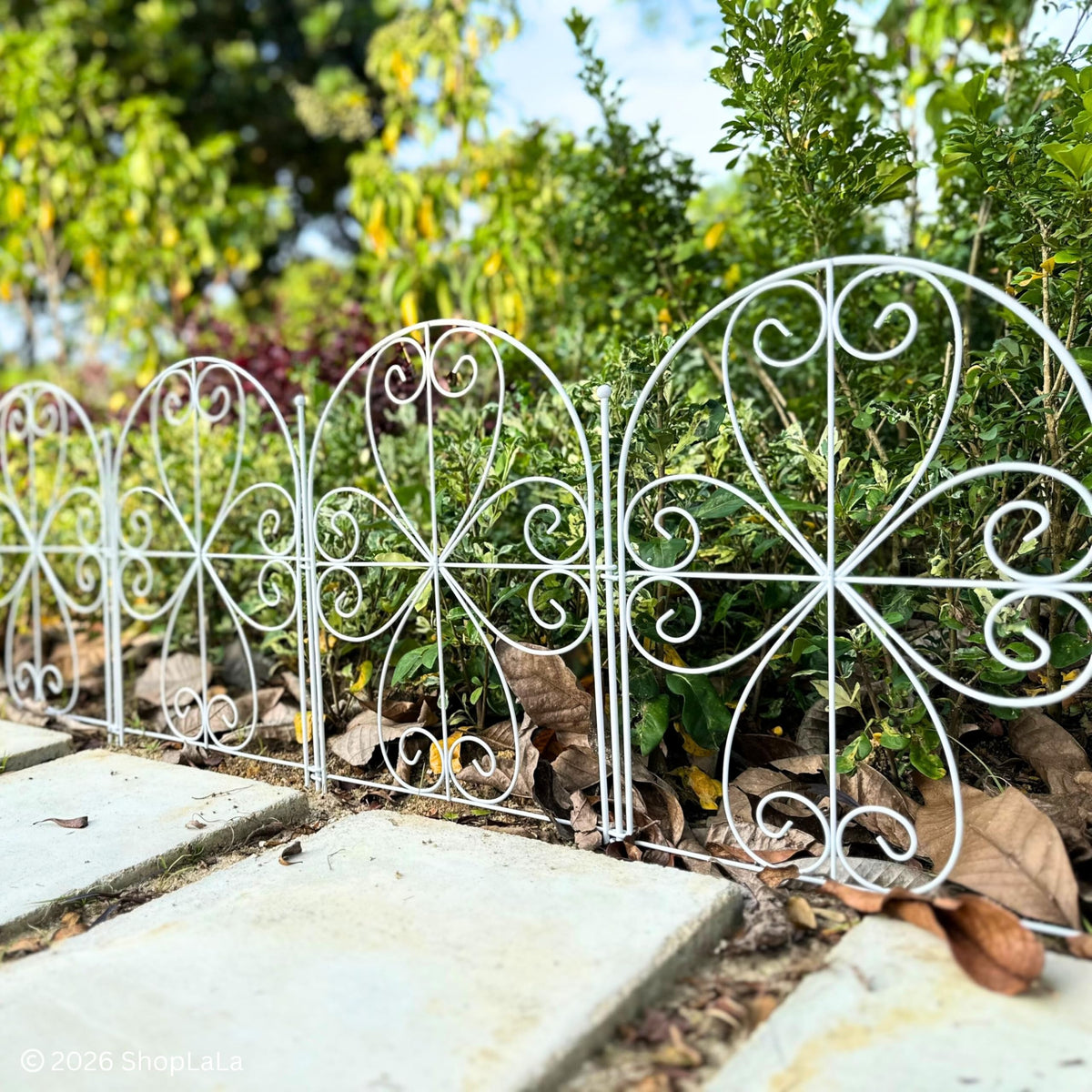 ShopLaLa fold-flat design stores fence panels flat when not in use.