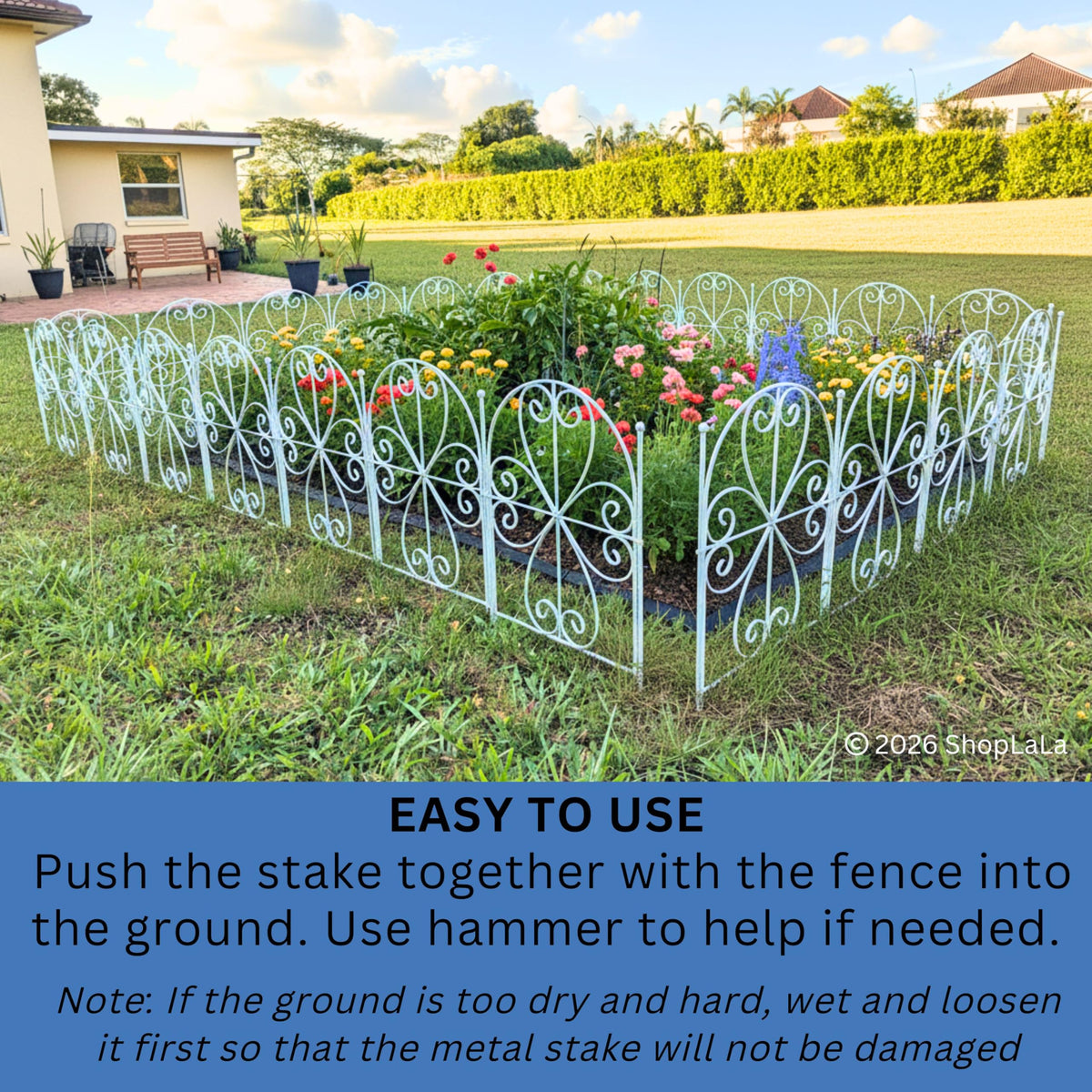 ShopLaLa yard fence for patio adds a clean, modern touch to outdoor space.
