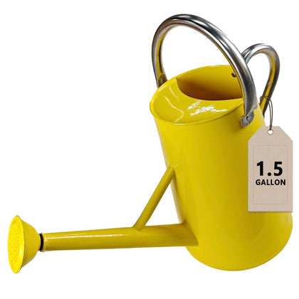 shopwithgreen watering can 1.5 gallon yellow cap for compact yet ample plant care