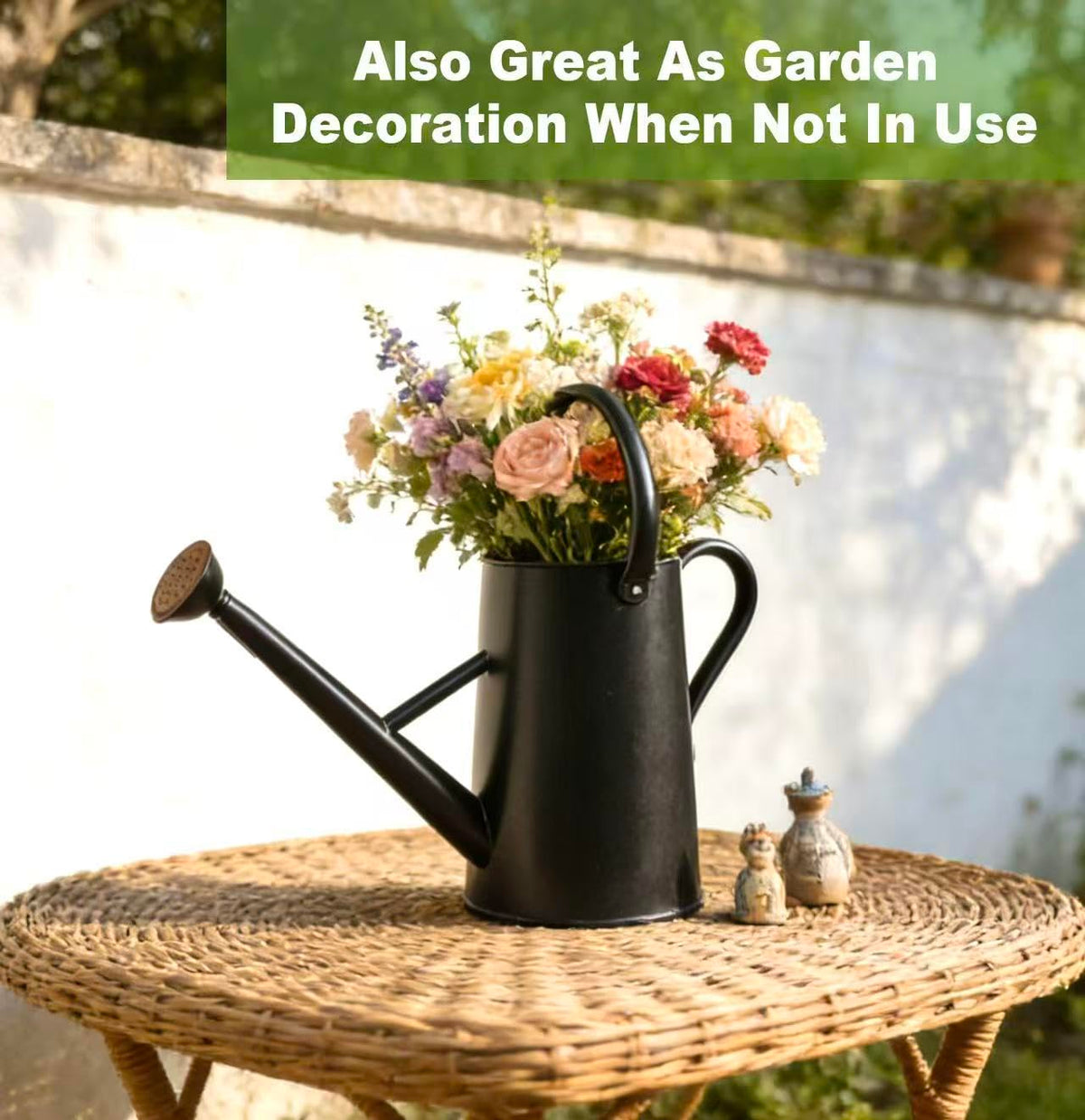 ShopWithGreen Watering Can doubles as a decorative vase for fresh-cut flowers.