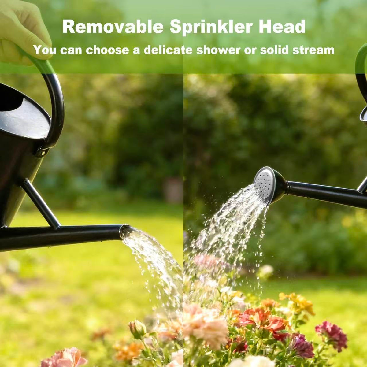 ShopWithGreen Watering Can in galvanized steel, rust-resistant and durable for years.