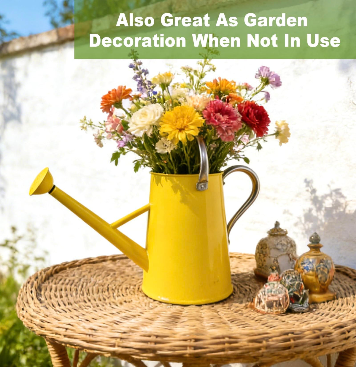 shopwithgreen watering can yellow design adds cheerful accent to space