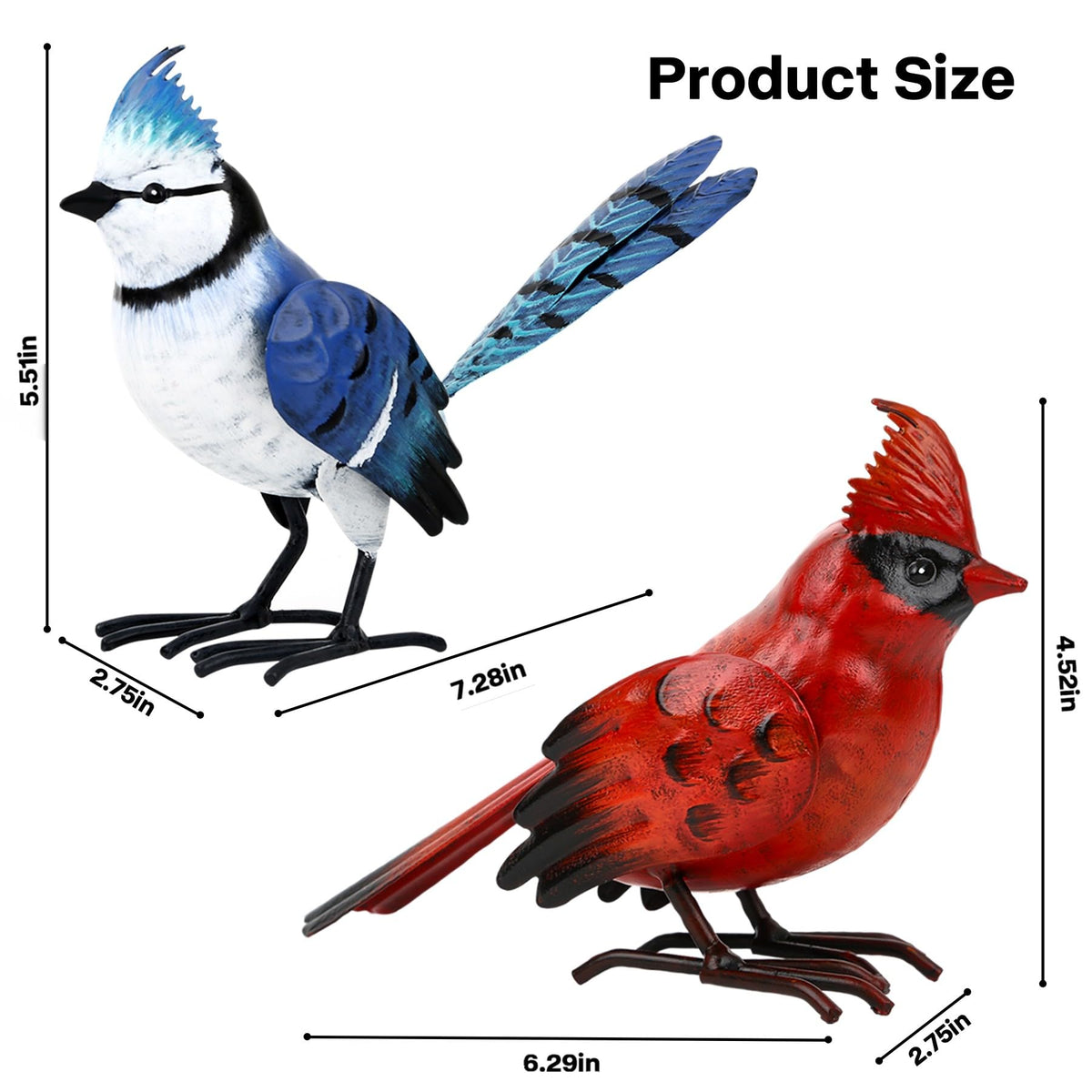 Shorayn blue jay statue for garden, vivid color and 3D realism.
