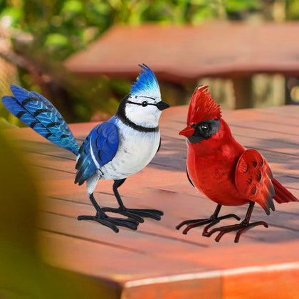 Shorayn cardinal bird statue for outdoor decor, weatherproof lawn ornament.