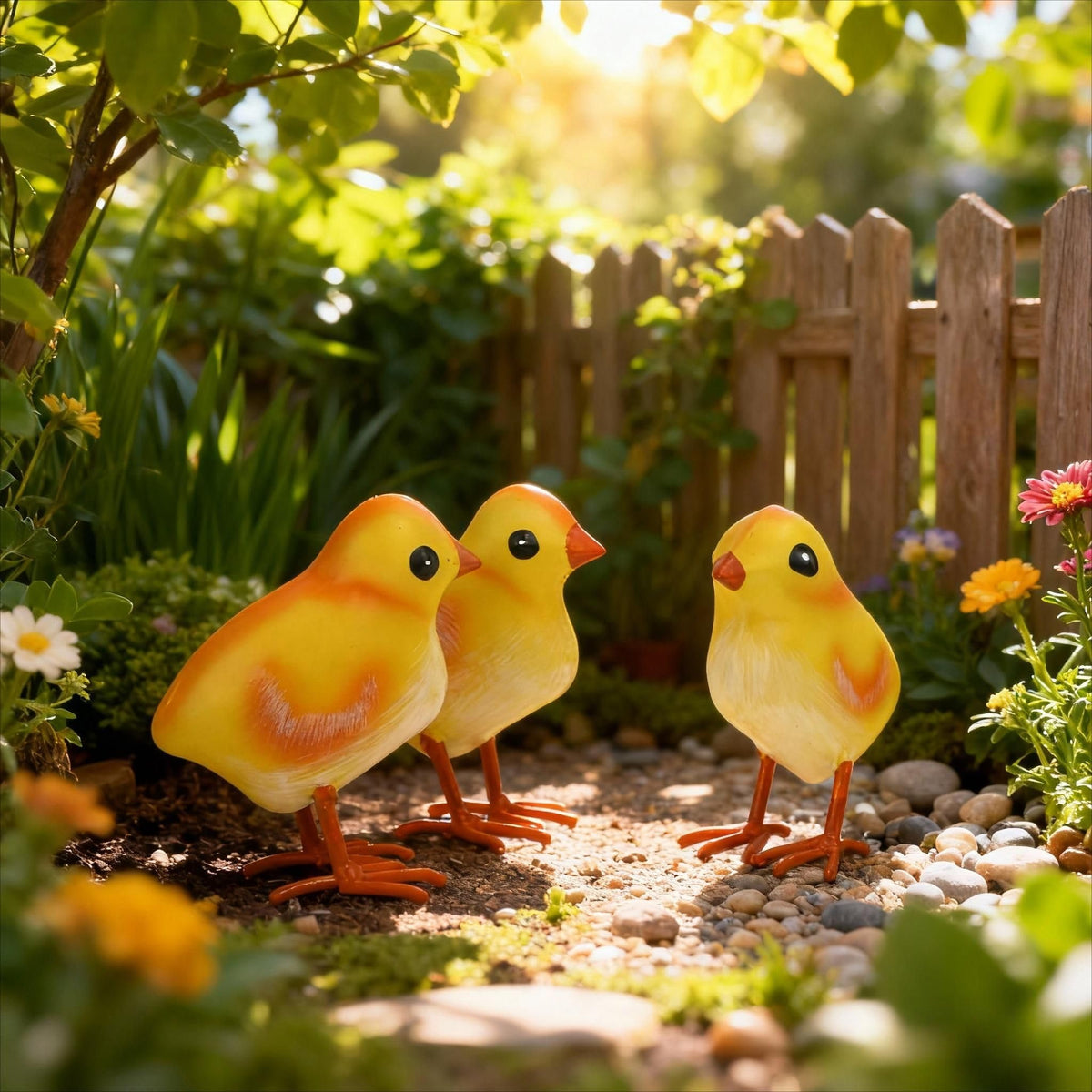Shorayn Easter decoration figurines brighten holidays with rustic metal charm.
