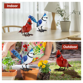 Shorayn metal garden bird decor, sturdy construction for long-lasting display.