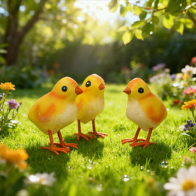Shorayn outdoor figurines in durable metal withstand weather while remaining decorative.