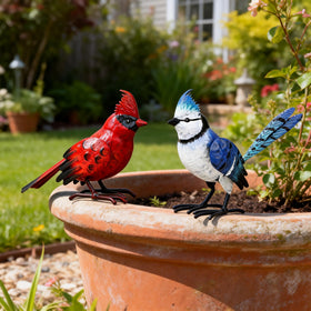 Shorayn outdoor yard ornaments, compact sizes fit patios and flower beds.