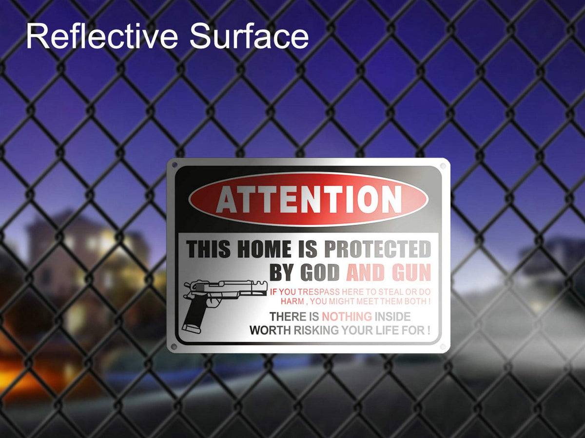 Showbellia 2-pack: practical home security signage set for porch or gate.