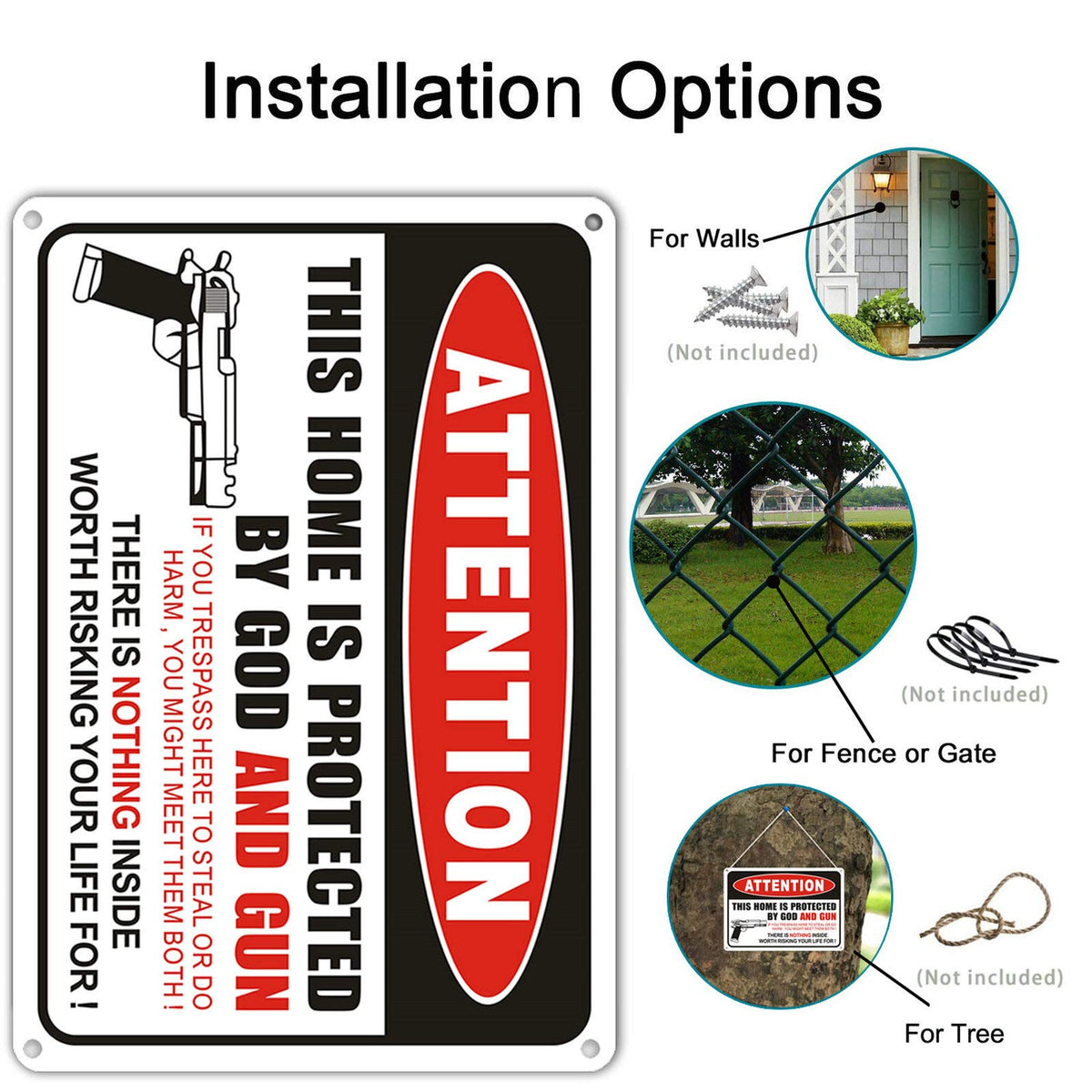 Showbellia gun sign with reflective coating for nighttime visibility when illuminated.