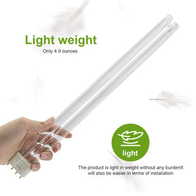 Showingo two-pack 36W UV bulbs for easy replacement.